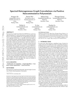 Spectral Heterogeneous Graph Convolutions via Positive Noncommutative
  Polynomials