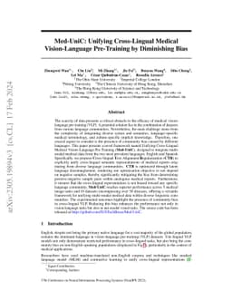 Med-UniC: Unifying Cross-Lingual Medical Vision-Language Pre-Training by
  Diminishing Bias