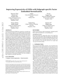 Improving Expressivity of GNNs with Subgraph-specific Factor Embedded
  Normalization