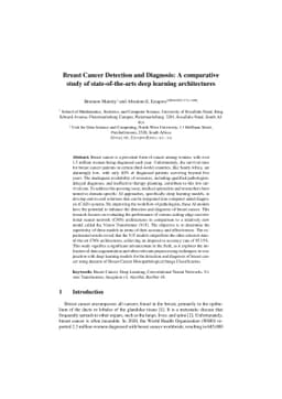 Breast Cancer Detection and Diagnosis: A comparative study of
  state-of-the-arts deep learning architectures