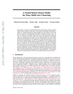 A Nested Matrix-Tensor Model for Noisy Multi-view Clustering