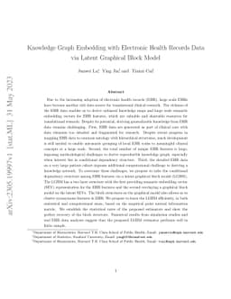 Knowledge Graph Embedding with Electronic Health Records Data via Latent
  Graphical Block Model
