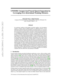 UNSSOR: Unsupervised Neural Speech Separation by Leveraging
  Over-determined Training Mixtures