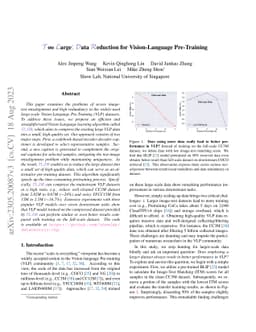 Too Large; Data Reduction for Vision-Language Pre-Training