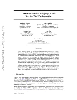 GPT4GEO: How a Language Model Sees the World's Geography
