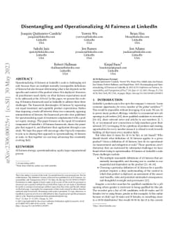 Disentangling and Operationalizing AI Fairness at LinkedIn