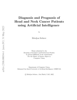 Diagnosis and Prognosis of Head and Neck Cancer Patients using
  Artificial Intelligence