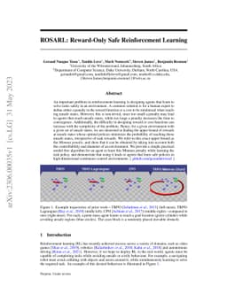 ROSARL: Reward-Only Safe Reinforcement Learning