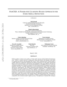 FedCSD: A Federated Learning Based Approach for Code-Smell Detection