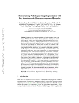 Democratizing Pathological Image Segmentation with Lay Annotators via
  Molecular-empowered Learning