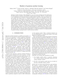 Shadows of quantum machine learning