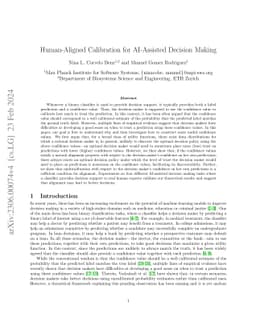 Human-Aligned Calibration for AI-Assisted Decision Making