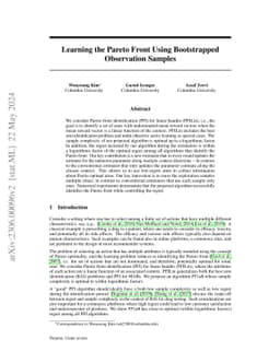 Learning the Pareto Front Using Bootstrapped Observation Samples