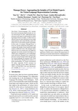 ManagerTower: Aggregating the Insights of Uni-Modal Experts for
  Vision-Language Representation Learning