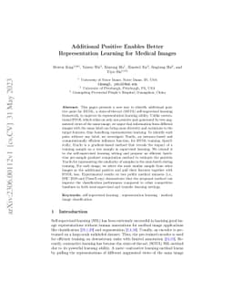 Additional Positive Enables Better Representation Learning for Medical
  Images