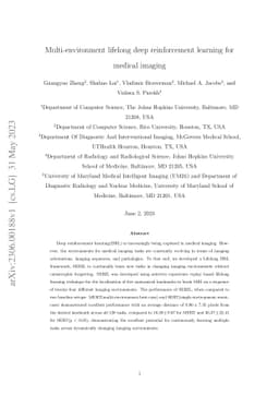 Multi-environment lifelong deep reinforcement learning for medical
  imaging