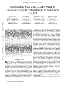 Implementing Man-in-the-Middle Attack to Investigate Network
  Vulnerabilities in Smart Grid Test-bed