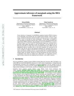 Approximate inference of marginals using the IBIA framework