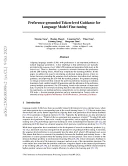 Preference-grounded Token-level Guidance for Language Model Fine-tuning