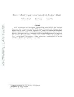 Faster Robust Tensor Power Method for Arbitrary Order