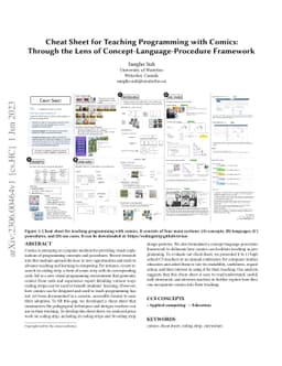 Cheat Sheet for Teaching Programming with Comics: Through the Lens of
  Concept-Language-Procedure Framework