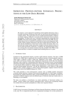 Improving Protein-peptide Interface Predictions in the Low Data Regime