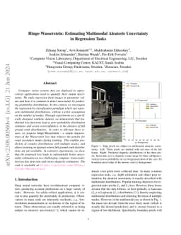 Hinge-Wasserstein: Estimating Multimodal Aleatoric Uncertainty in
  Regression Tasks