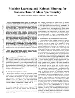 Machine Learning and Kalman Filtering for Nanomechanical Mass
  Spectrometry