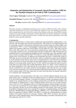Adaptation and Optimization of Automatic Speech Recognition (ASR) for
  the Maritime Domain in the Field of VHF Communication