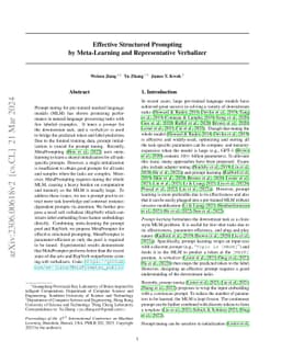 Effective Structured Prompting by Meta-Learning and Representative
  Verbalizer