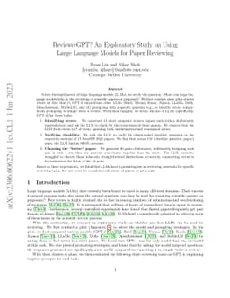 ReviewerGPT? An Exploratory Study on Using Large Language Models for
  Paper Reviewing