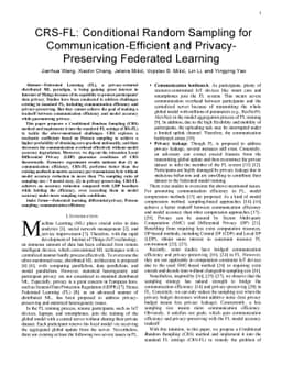 CRS-FL: Conditional Random Sampling for Communication-Efficient and
  Privacy-Preserving Federated Learning