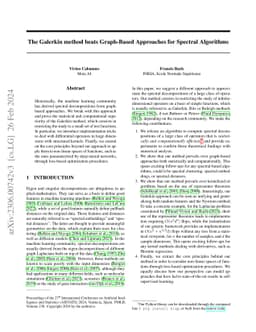 The Galerkin method beats Graph-Based Approaches for Spectral Algorithms