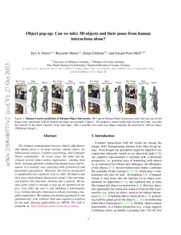 Object pop-up: Can we infer 3D objects and their poses from human
  interactions alone?