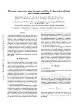 Harmonic enhancement using learnable comb filter for light-weight
  full-band speech enhancement model