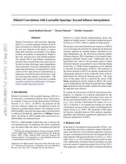 Dilated Convolution with Learnable Spacings: beyond bilinear
  interpolation