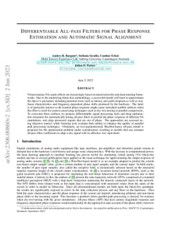 Differentiable Allpass Filters for Phase Response Estimation and
  Automatic Signal Alignment