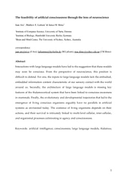 The feasibility of artificial consciousness through the lens of
  neuroscience