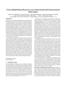 Cross Modal Data Discovery over Structured and Unstructured Data Lakes