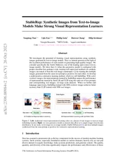 StableRep: Synthetic Images from Text-to-Image Models Make Strong Visual
  Representation Learners