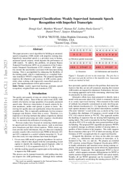 Bypass Temporal Classification: Weakly Supervised Automatic Speech
  Recognition with Imperfect Transcripts