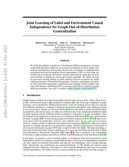 Joint Learning of Label and Environment Causal Independence for Graph
  Out-of-Distribution Generalization