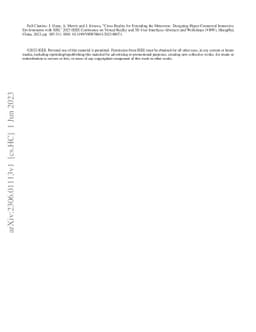 Cross-Reality for Extending the Metaverse: Designing Hyper-Connected
  Immersive Environments with XRI