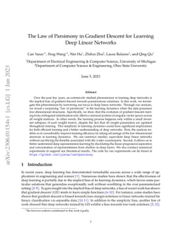 The Law of Parsimony in Gradient Descent for Learning Deep Linear
  Networks