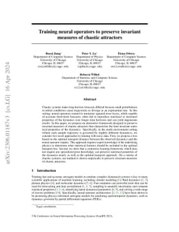 Training neural operators to preserve invariant measures of chaotic
  attractors