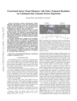 Event-based Stereo Visual Odometry with Native Temporal Resolution via
  Continuous-time Gaussian Process Regression