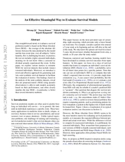 An Effective Meaningful Way to Evaluate Survival Models