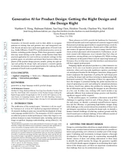 Generative AI for Product Design: Getting the Right Design and the
  Design Right
