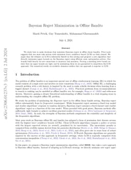 Bayesian Regret Minimization in Offline Bandits