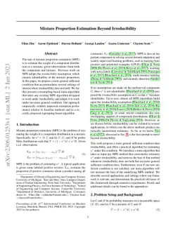 Mixture Proportion Estimation Beyond Irreducibility